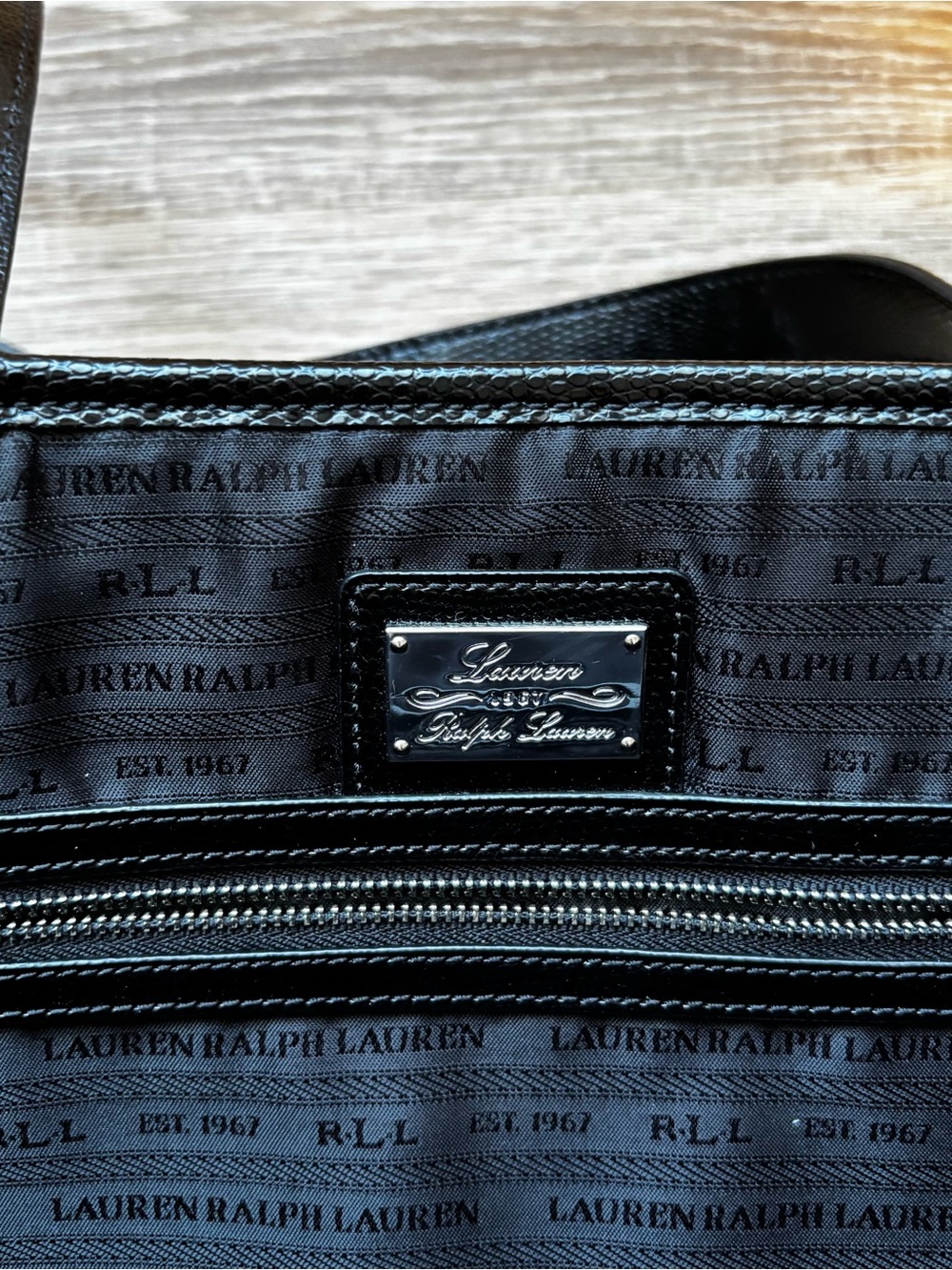Ralph Lauren Black Leather Tote with Stud Accents - Picture 6 of 8